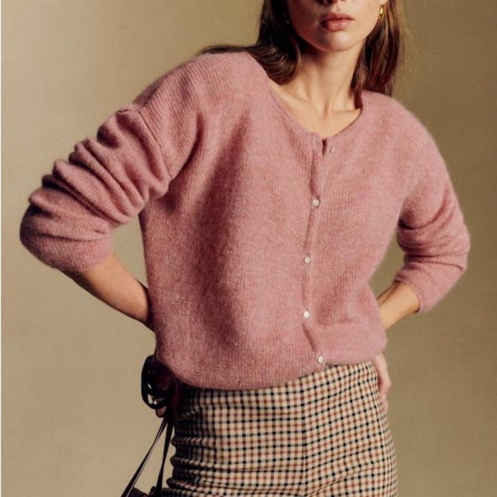 Sézane Gaspard Cardigan Rosewood (Size XS)